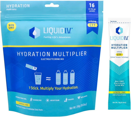 Liquid I.V. Hydration Lemon Lime Electrolyte Powder Drink Mix, 28 Count