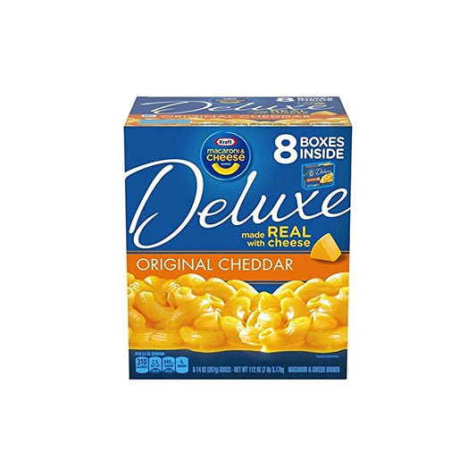 3 set Kraft Deluxe Original Cheddar Macaroni & Cheese Dinner (14 Ounce, 8 Pack)