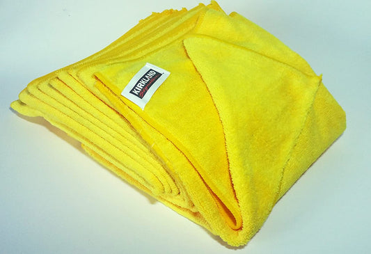 Kirkland Signature KMF-1612 Professional Grade Premium Ultra Plush Microfiber Towel (16"x16", Yellow, Pack of 12)