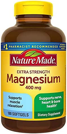 Nature Made Magnesium, 400 mg, Extra Strength, Softgels, 180 CT