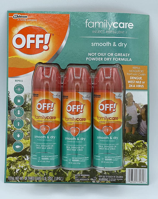 OFF! FamilyCare Insect Repellent Smooth & Dry 6 Ounce, 3 Count