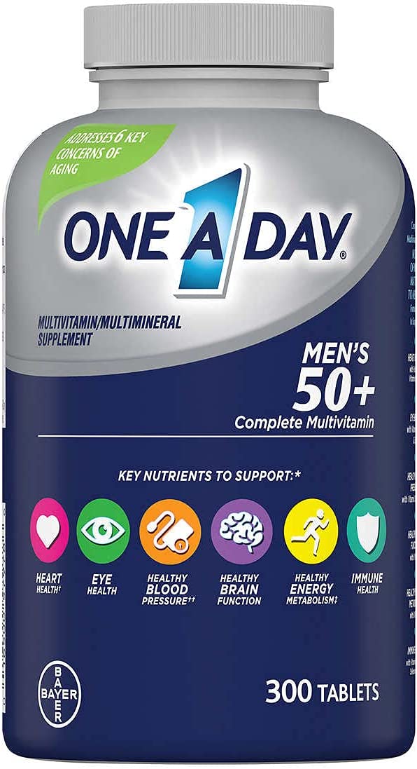 One A Day Men's 50 Plus Advantage Multi-Vitamins, Pack of 300 Count