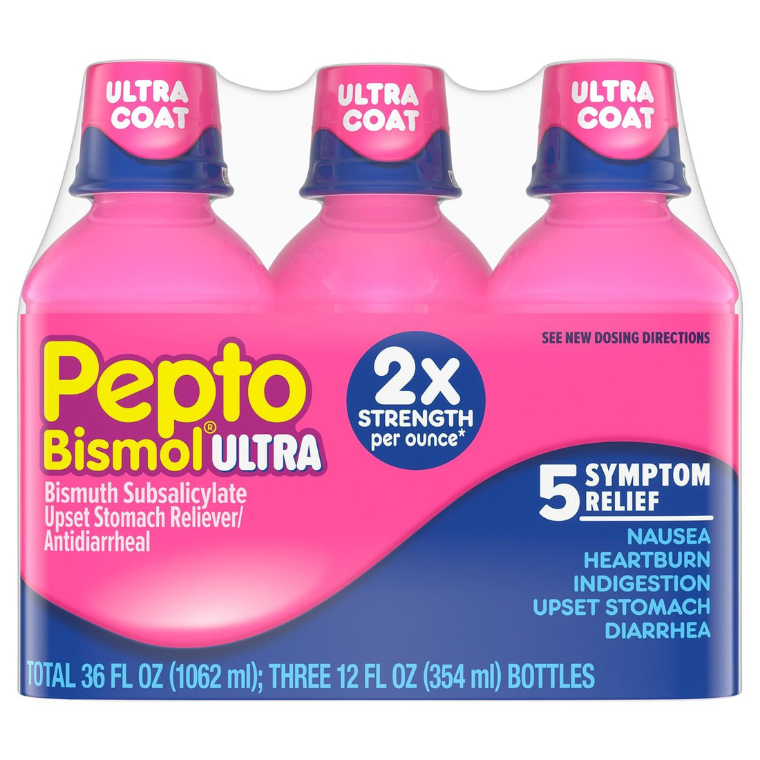 Pepto Bismol Ultra Strength, Original Flavor, (36 oz. each./354 mL) 3
