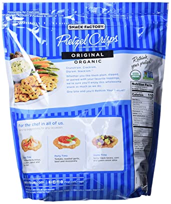 Snack Factory Pretzel Crisps, Original ORGANIC, 28 oz Bag