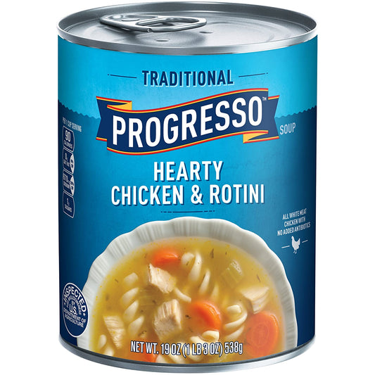 Progresso Traditional Soup, Hearty Chicken and Rotini, 19 Oz - 4 PACK