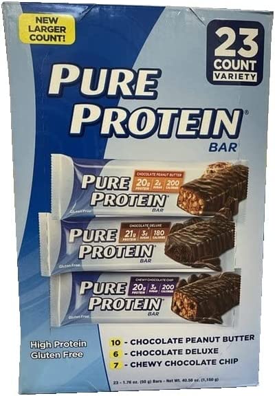 Pure Protein Bars, Variety Pack, 1.76 oz, 23-ct