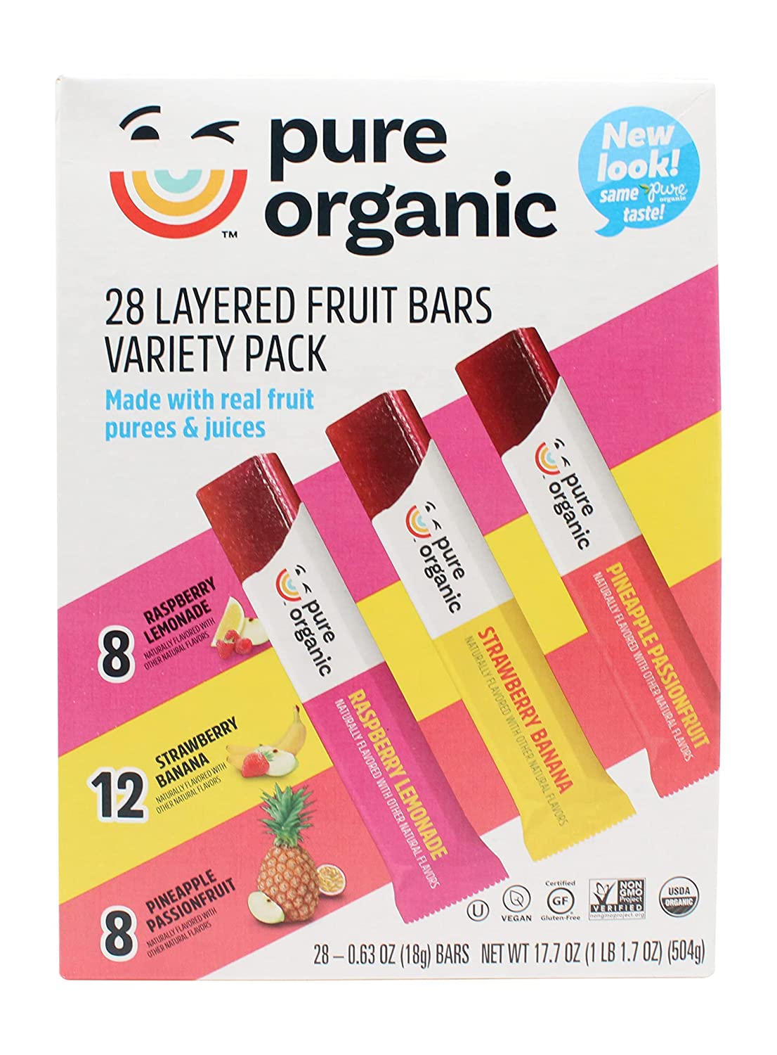 Pure Organic Layered Fruit Bars Variety Pack (28 count)