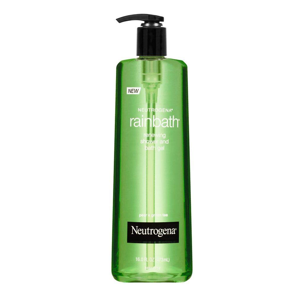 Neutrogena Renewing Shower And Bath Gel, Moisturizing Body Wash and Shaving Gel with Clean Rinsing Lather, Pear & Green Tea Scent, 16 fl. oz