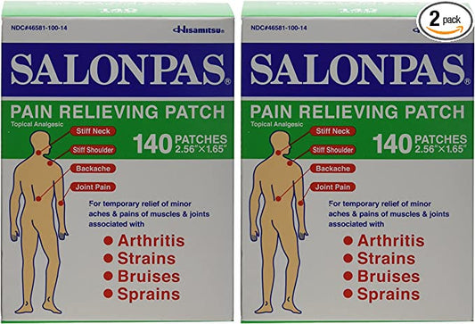 Salonpas Pain Relieving Patch - 140 Count (Two Packages each of 140 Patches)