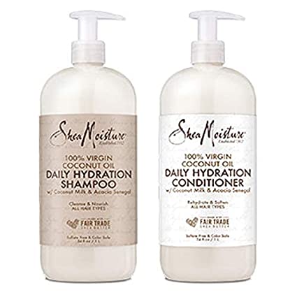 Shea Moisture Shampoo and Conditioner Set Coconut Oil Daily Hydration, 34 Fl Ounce