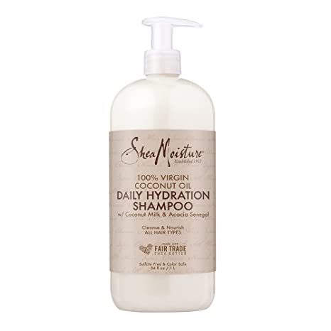 Shea Moisture 100% Virgin Coconut Oil Milk Daily Hydration, Shampoo, 34 FL OZ