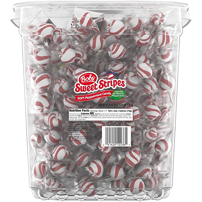 Bob's Red & White Bob's Sweet Stripes Soft Candy, 61.73 Ounce, Peppermint, 350 Count