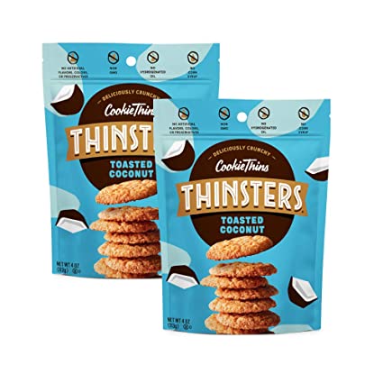 Thinsters Cookie Thins Cookies, Toasted Coconut, 16oz 2 Pack