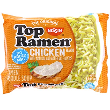 Top Ramen Nissin Chicken Noodle Soup - Chicken Flavor - 3 Ounce Packages (24 Pack)