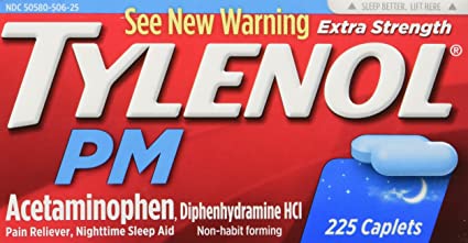 Tylenol PM Extra Strength Pain Reliever + Sleep Aid, 225 Caplets