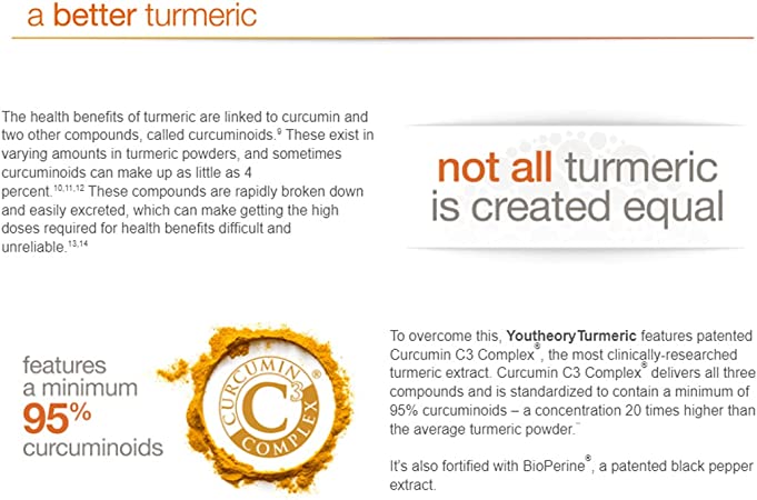 Youtheory Turmeric Extra Strength Formula Capsules 1,000 mg per Daily